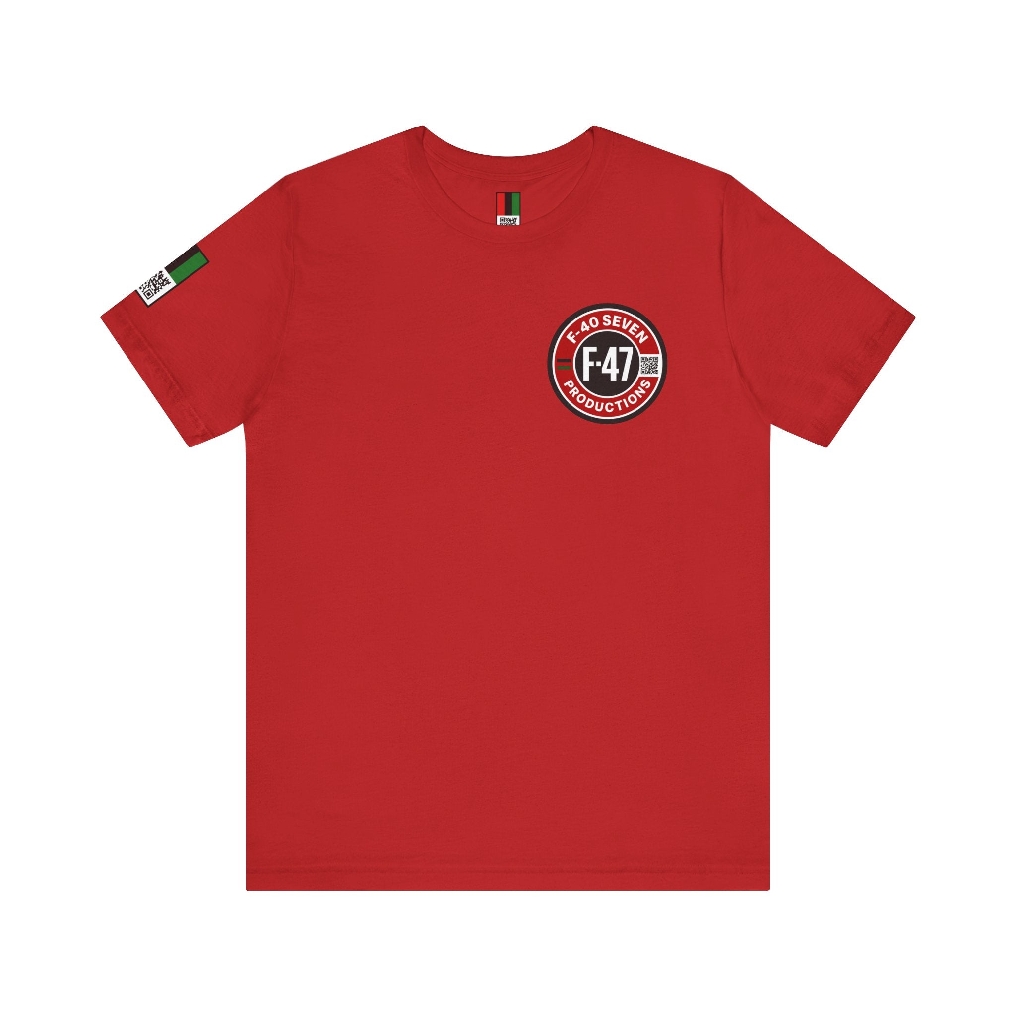 F-40 Seven Productions Unisex Jersey Tee with F-47 Logo - Red